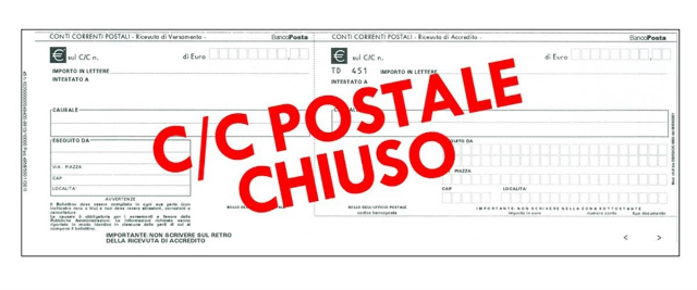 Comunicazione chiusura Conto Corrente Postale
